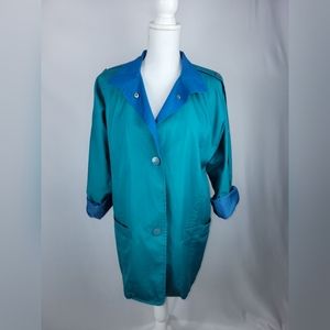 Vintage Jacket | 1980s/1990s Vintage | Teal and Blue | Misty Harbor Size 12